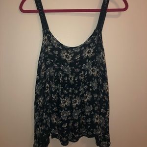 Teal floral tank